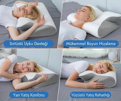Boyun Destekli Ortopedik Visco Yastık (Anti-Horlama)