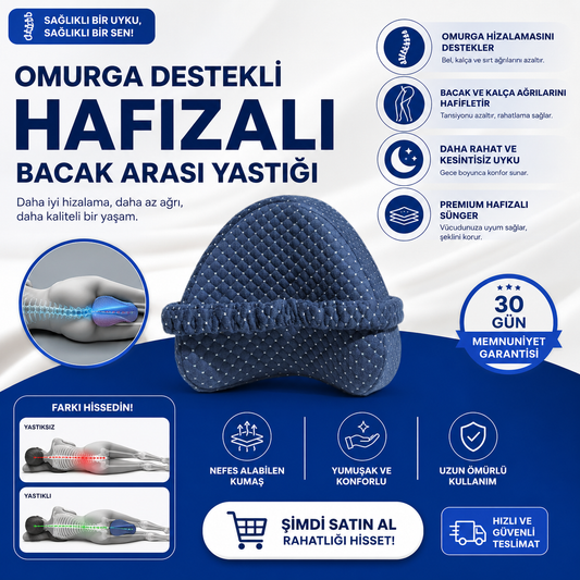 Omurga Destekli Hafızalı Bacak Yastığı