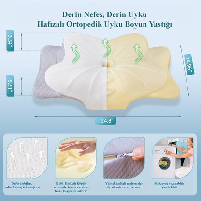 Boyun Destekli Ortopedik Visco Yastık (Anti-Horlama)