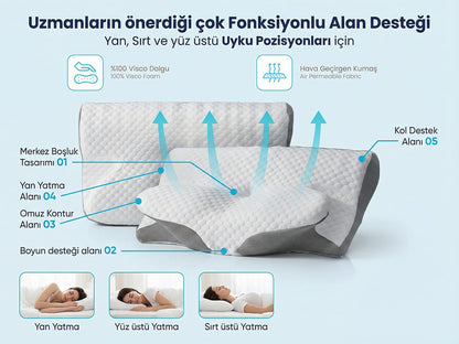 Boyun Destekli Ortopedik Visco Yastık (Anti-Horlama)