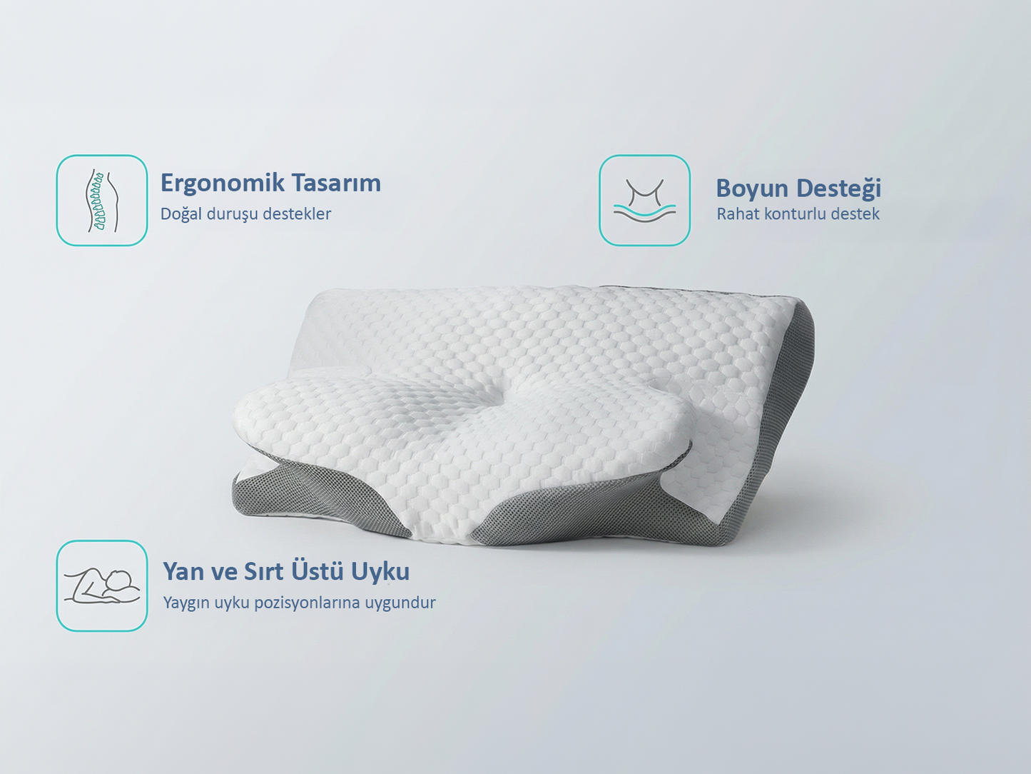 Boyun Destekli Ortopedik Visco Yastık (Anti-Horlama)